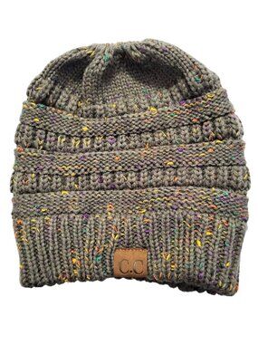C.C Exclusives Soft Stretch Cable Knit Messy Bun Ponytail Beanie Hat Women's OS